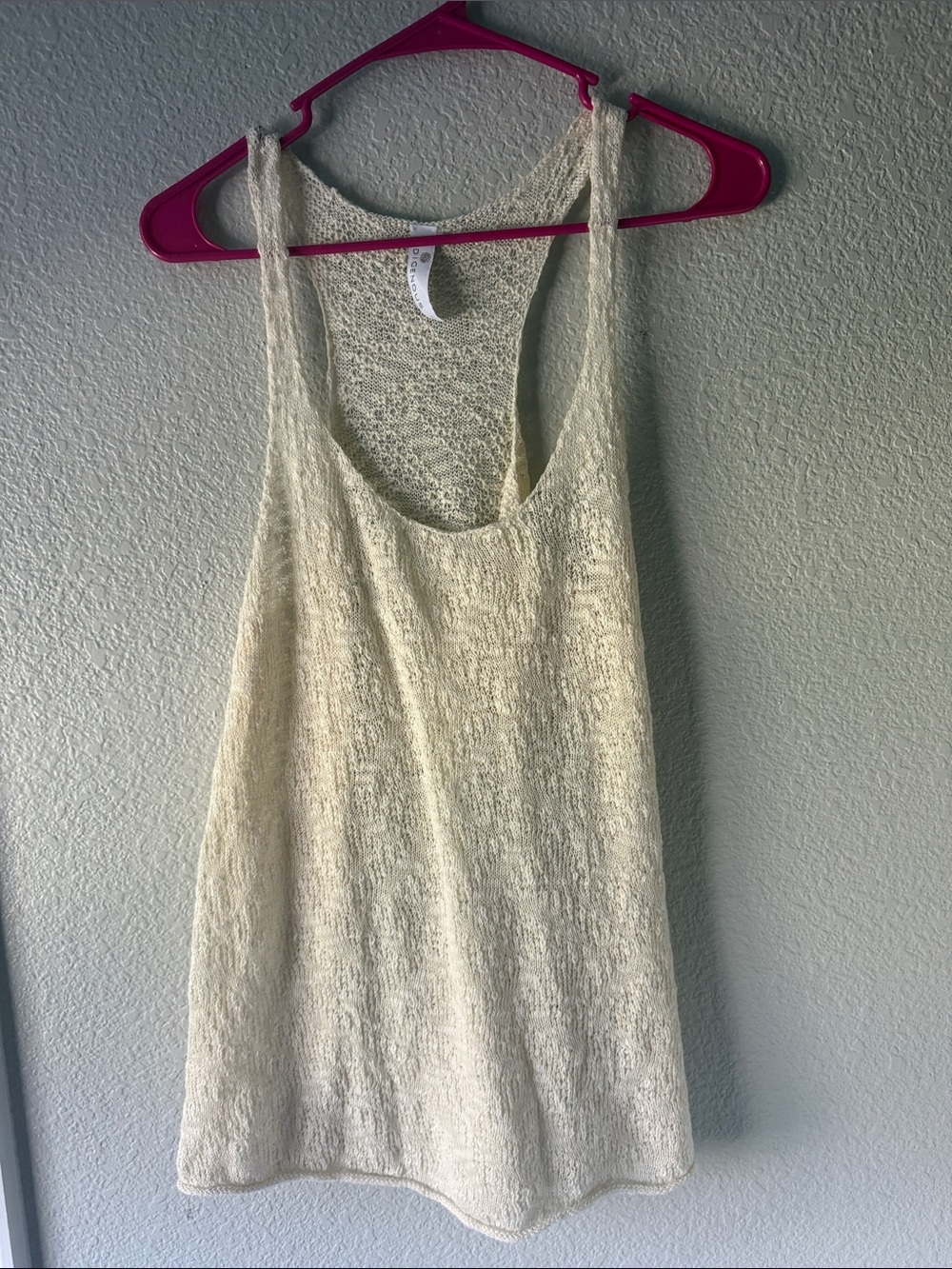 Indigenous Cream Open-Knit Tank Top